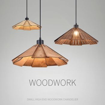 Modern Hanging Lamp Geometric Pendant Light Shade Natural Wooden Corridor Lighting Chandelier Ceiling Lamp for Bedroom Kitchen Island Farmhouse 110-240V