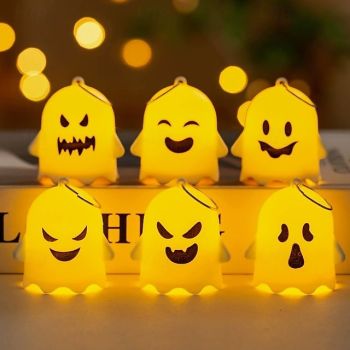 6PCS Halloween Ghost Lights Battery Powered Holiday Party Decorations Home Decor