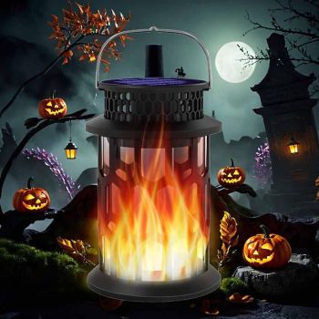 Solar Lanterns Outdoor Waterproof Flickering Flame LED Hanging Lanterns Decorative Outdoor Solar Lights for Garden Patio Pathway Yard Halloween Indoor Outdoor Decorations 1pc