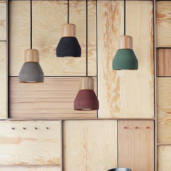 LED Pendant Light Wood Art Cement Concrete Hanging Lamp Simple Cafe Restaurant Bar Pendant Light E27 Light Source Metal Iron Art Droplight Flashlight Concrete Ceiling Light 110-240V
