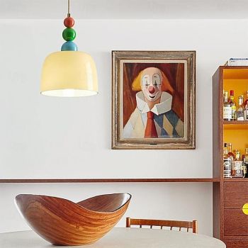 LED Pendant Light 3-Color Light 19.5cm 1-Light Creative Hat-Shaped Glass Hanging Lamp Lampshade Flush Mount Ceiling Lighting Fixtures Nordic Minimalist Style Chandelier Bedside Study Children's Room 110-240V