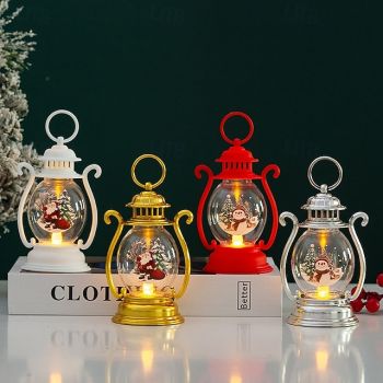 1 Pc 16.2 * 7.1CM Christmas Handheld Lantern LED Electronic Candle Light Desktop Ornament Light Nightlight Decorative Light AG13 * 3 Battery