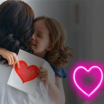 Pink Heart Neon Sign LED Light Battery Operated / USB Powered Table and Wall Decor Lamp for Dorm Girl's Room Mothers Day Valentine's Day Party Birthday Home Christmas Decoration