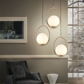 178 cm LED Pendant Light Single Design Gold Globe One Light Hanging Fixture for Kitchen Island Modern 220-240V