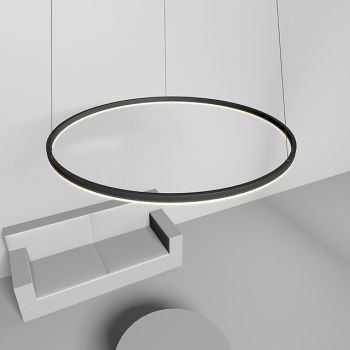 80CM LED Pendant Light Geometrical Circle Design Nordic Modern Simple for Dinning Room Bedroom Entry Aluminum Frame Acrylic Black White Gold Coffee 40W