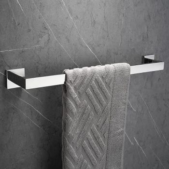 Towel Bar Stainless Steel Bathroom Shelf Electroplated Towel Rail Bathroom Single Rod Wall Mounted 1PC Chrome and Painted FinishBath Hardware