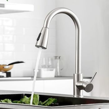 Kitchen Faucet with Pull-out Spray,Single Handle One Hole Stainless Steel Pull-out / Pull-down / Standard Spout / Tall / High Arc Centerset Minimalist / Modern Contemporary Kitchen Taps Pull Down Kitchen Faucets