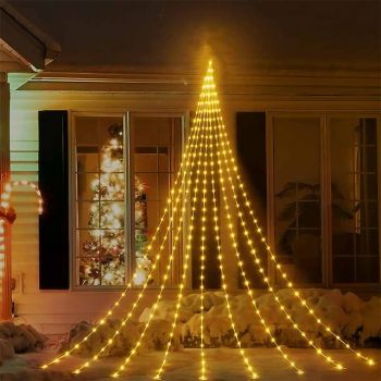 Waterfall Tree Fairy Lights 180 LEDs Christmas Tree Waterfall Light 9 Drop 78.74inch Outdoor Garland Light USB Plug 8 Modes Window Curtain Icicle Light For Holiday Decor Halloween Lights