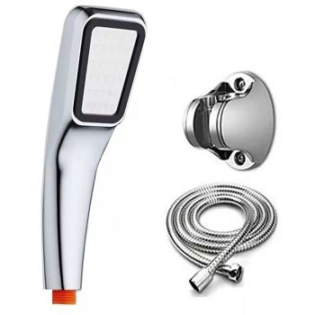 Shower Faucet,300 Holes Shower Head Bracket Hose Set High Pressure Rainfall Water Saving Flow with Chrome Spray Water Saving Bathroom Fixture Accessories Foundation of a Perfect Shower