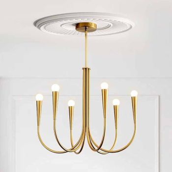 Oval Chandelier 6/9-Light High Quality Brass Modern Light Ceiling Compatible for Dining Room Dining Room 110-240V