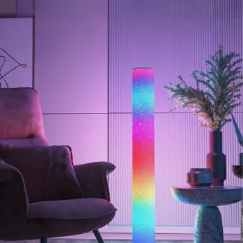Modern Dimmable LED Floor Lamp with Music, Smart Mood Lighting for Gaming, Living Room, Bedroom