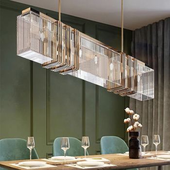 LED Pendant Light Crystal Kitchen Island Light Gold 100 cm Lantern Desgin Flush Mount Lights Metal Electroplated Modern 220-240V 110-120V