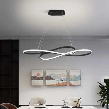 LED Pendant Light Modern Kitchen Island Light Black Gold 100cm Geometric Shapes Flush Mount Lights Aluminum Painted Finishes 110-120V 220-240V ONLY DIMMABLE WITH REMOTE CONTROL
