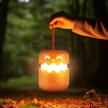 1-Pack Halloween Pumpkin Lantern, Collapsible Jack O Lantern Pumpkins with Lanyard, Halloween Party Favors, Light up Pumpkin Outdoor for Halloween Party Decoration