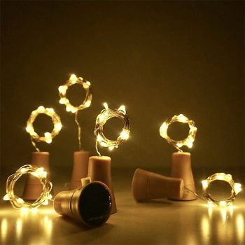Solar Wine Bottle String Lights Outdoor Wedding Decoration 2m 20LED Fairy Lights with Cork Waterproof Christmas Light Copper Garland Patio Garden String Lights 10pcs 6pcs 2pcs