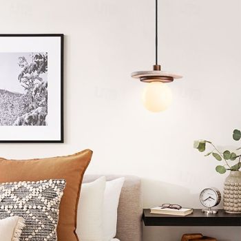 Wabi-Sabi 1/3 Head Bedside Chandelier Cave Stone Restaurant Bar Vintage Creative Lamps Vestibule LED Pendant Light 110-240V