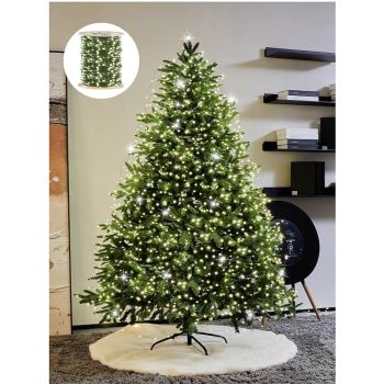 50M-500Leds/100M-1000Leds Outdoor High Brightness Copper Wire Light String Large Solar Panel Courtyard Eaves Christmas Trees Balconies Fences Holy Festival Atmosphere Decorative Light String