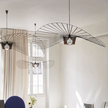 Pendant Lamp Vintage Living Room Chandelier Pendant Lamp 60cm LED Vertigo Lamp Pendant Lights Made of Fibreglass / Polyurethane E27 for Lampshade, Restaurant, Bar, Cafe, Black 110-240V