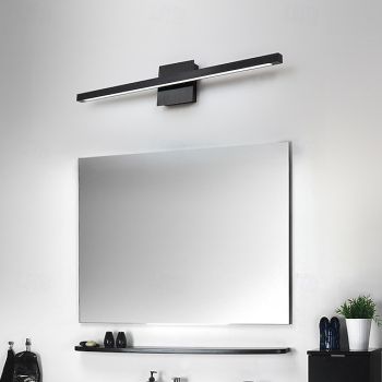 LED Vanity Light Linear Bathroom Lighting Fixture Black Vanity Table Wall Sconce Over Mirror Minimalist Long Bar Frosted Aluminum Picture Display Accent Wall Mounted Lamp 85-265V