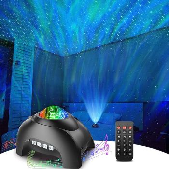 Northern Galaxy Light Aurora Projector with 33 Light Effects Night Lights LED Star Projector for Bedroom Nebula Lamp Remote Control White Noises Bluetooth Speaker for Parties for Halloween