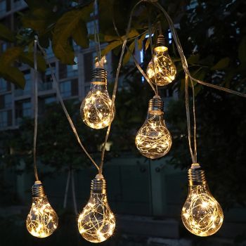 Copper Wire Bulb String Lights 4M 10LEDs Fairy Light Battery Operation Garden Holiday Outdoor Home Decoration