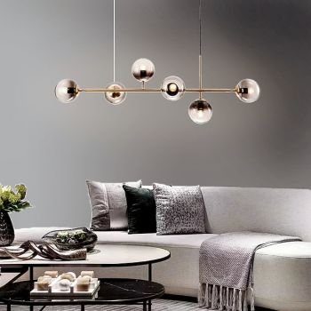 120 cm Pendant Light LED Line Design Globe Chandelier Metal Island Electroplated Modern Nordic Style 220-240V