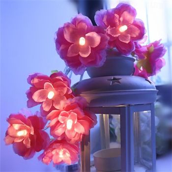 Elegant Wedding Party Reception LED Flower String Lights – Battery Operated Fairy Lights 1.5M 10LED/3M 20LED Romantic Lantern Lights for Home Decor