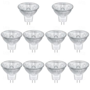 MR11 20W 12V Light Bulbs GU4 Bi Pin Base Spotlight Bulb Dimmable Warm White MR11 Bulbs for Landscape Track Lights Fiber Optics Desk Lamps 10pcs