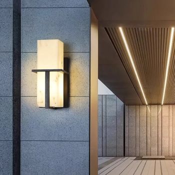 Outdoor LED Wall Lamp Line Design Waterproof Lighting Indoor Marble Wall Light Modern Bedroom Warm White Light 1PC