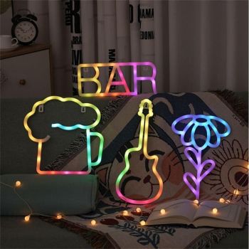 Oktoberfest LED Neon Light with Remote Control, RGB Colorful Bar Sign Light Mood light for Concert Home Decor Bedroom Party Thanksgiving Decorative Lamp
