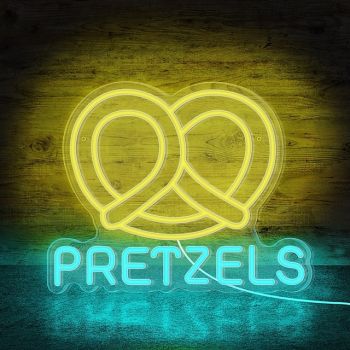 Oktoberfest Pretzels LED Neon Sign Light, Pretzels Neon Sign for Restaurant Wall Art, German Bakery Wall LED Decorations