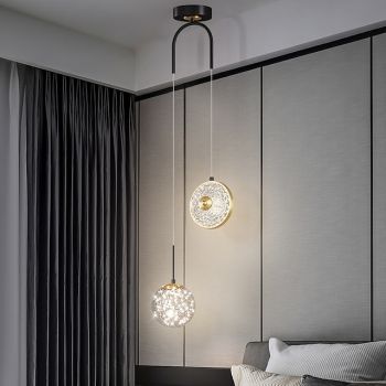 150 cm Pendant Light LED Metal Glass Bedside Lamp Chandelier Modern Light Luxury