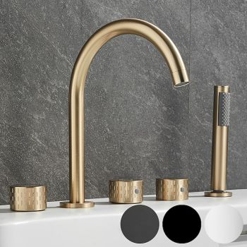 Bathtub Faucet - Contemporary Electroplated Roman Tub Brass Valve Bath Shower Mixer Taps Durable Bathtub Faucet
