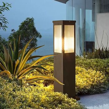 Modern LED Bollard Light Fixture Outdoor Pathway Light Landscape Path Lighting Fixture Hardwired Exterior Lawn Lamp for Garden Pathway Driveway Yard 110-240V 5W