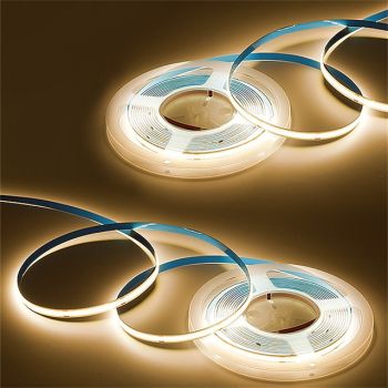 5m 16.4ft COB LED Strip DC12V Flexible 8mm CRI90 Led Tape Light Home Decor Natural Warm White Atmosphere Backlight