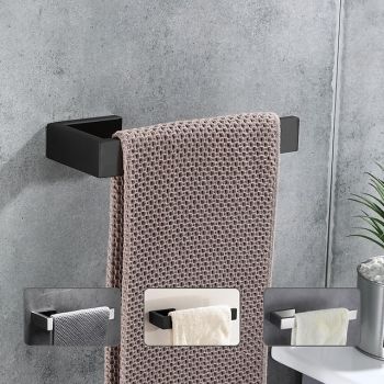 Towel Holder,Wall Mounted Stainless Steel Towel Bar,Modern Style Towel Rack 21cm(Black/Brushed Nickel/Chrome) Bath Hardware