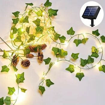 Solar Garden Light Creeper Vine String Lights 2m 20LED 4m 40LED 8 Modes for Christmas Mother's Day Wedding Birthday Party Garden Balcony Outdoor Indoor Waterproof Decoration