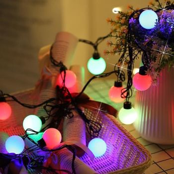 5m 50LED Black Line Ball String Holiday Lights Creative Party Holiday Christmas Decorative Lights 1 set