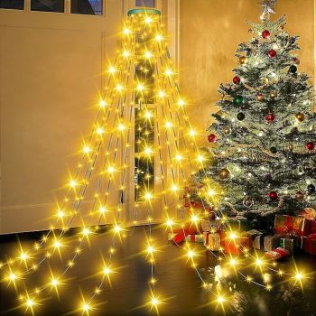 String Lights LED Christmas Tree with Ring 400LED Christmas Tree Lights with 16 Strands 2m Christmas Tree String Lights Christmas Lights String Lights for 150cm-240cm Tree