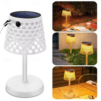 Solar USB Charging Desk Lamp - Outdoor Camping Lamp, Bar & Coffee Shop Dining Table Light, Night Light and Reading Lamp 1PC