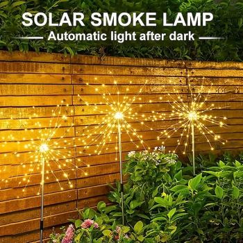 Solar Firework Pathway Lights, LED Stake Lights 120 LEDs Outdoor Waterproof for Garden Walkway, Yard, Lawn, Christmas & Party Decorations 1/2pcs