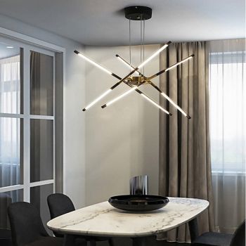 LED Pendant Light 80cm 8/12-Head Dimmable Metal Acrylic Sputnik Design for Dining Room Bedroom Pendant Lamps 110-240V ONLY DIMMABLE WITH REMOTE CONTROL