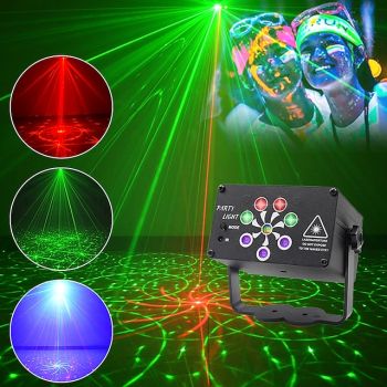 RGB LED Stage Light - USB Rechargeable Disco & UV Black Light Effect Laser Projector for Party, KTV & Home Decor