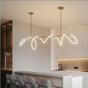 LED Pendant Light Note style Nordic Design Modern Simple American Light Luxury Bar Lighting Creative Net Red Long Living Room Restaurant Lamps