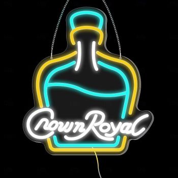 Crown Royal Bottle Shape LED Neon Sign Light Bar Light USB Powered for Home Bedroom Bar Club Pub Party Wall Art Decoration Halloween Hanging Bar Club Light