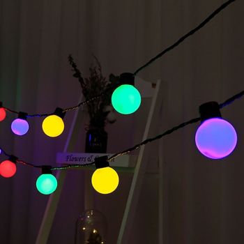 Outdoor Holiday Lights Solar 5cm Big Ball String Light 5m-20LEDs 3.5m-10LEDs Fairy Bulb Lights Patio Wedding Christmas Garden Holiday Decoration Lamp