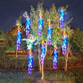 Meteor Shower Rain Lights Outdoor Christmas Firecracker String Light Snow Falling Raindrop Icicle Fairy Lights for Tree Decor