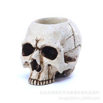 Halloween Decorations Skull Candle Holder Gothic Shed Tears Human Skull Tealight, Candle Holder Novelty Skull Bone Candlestick Halloween Home Party Tabletop Decor