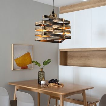 Retro Industrial Style Pendant Light Creative Height Adjustable Metal Hanging Lamp E27 Screw Single-head Chandelier 110-240V