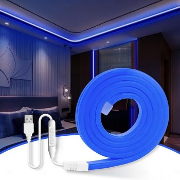 5V USB Waterproof Neon Light Strip 3.3-9.8 ft Battery Box Power Supply Neon Rope Light 120LED/m Waterproof Neon Light LED Light Strip Suitable for Bedrooms TV Backlight Cabinets